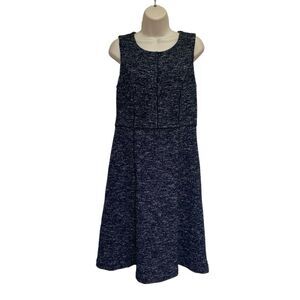 NWT Talbots Marled Knit Dress Lined Black Sz 8